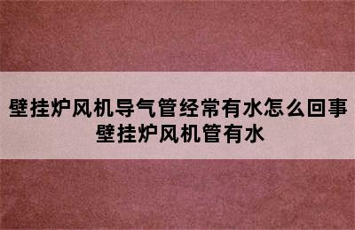 壁挂炉风机导气管经常有水怎么回事 壁挂炉风机管有水